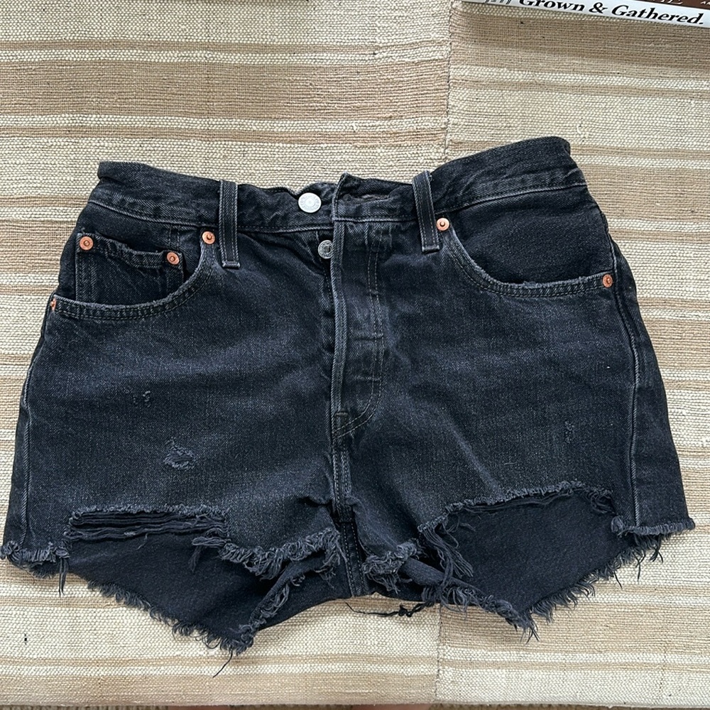 Levi’s 501 Black Cutoff Shorts - size 28